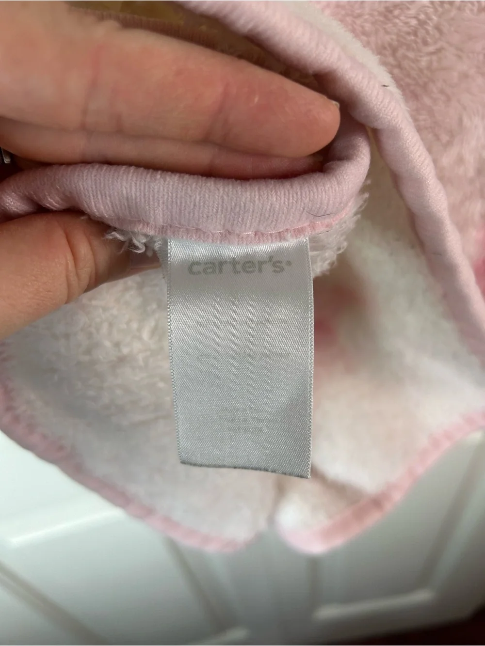Vintage Carter's Pink White Bunny Rabbit Baby Blanket Throw Butterfly Flower
